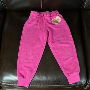 Pink Girls Joggers with Gold Heart